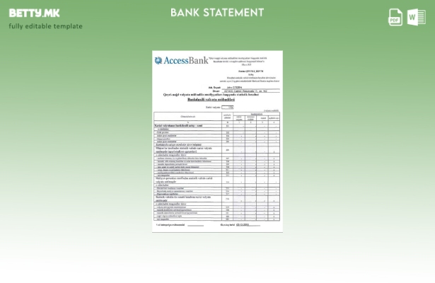 модерен стил Азербејџан Пристапете до шаблон за збор за извод од банка